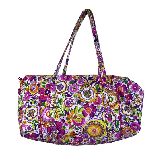 Vera Bradley Large Quilted Floral Duffel Bag Weekend Travel Carry On (L608) - Picture 2 of 7